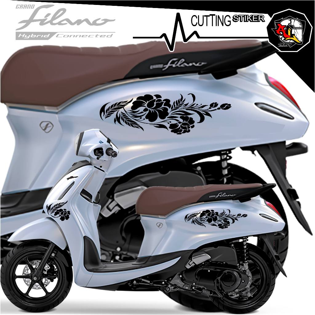 Grand FILANO FLOWER STRIPING/STICKER CUTTING/496/MOTORCYCLE STICKER ...