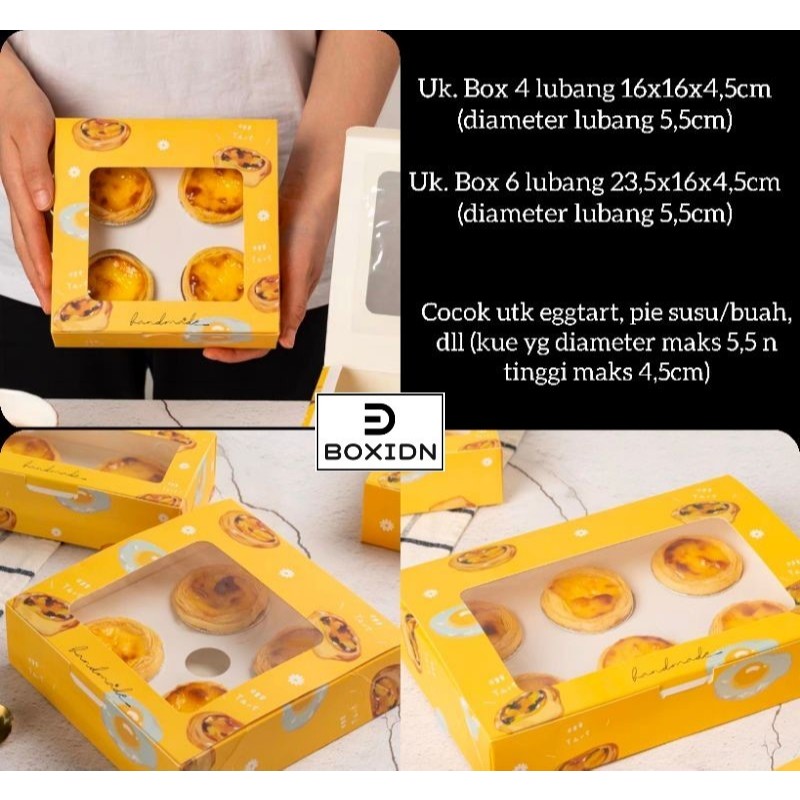 Egg Tart Box, Eggtart Box, Fruit Pie Box, Milk Pie Box, Snack Box, Sus ...
