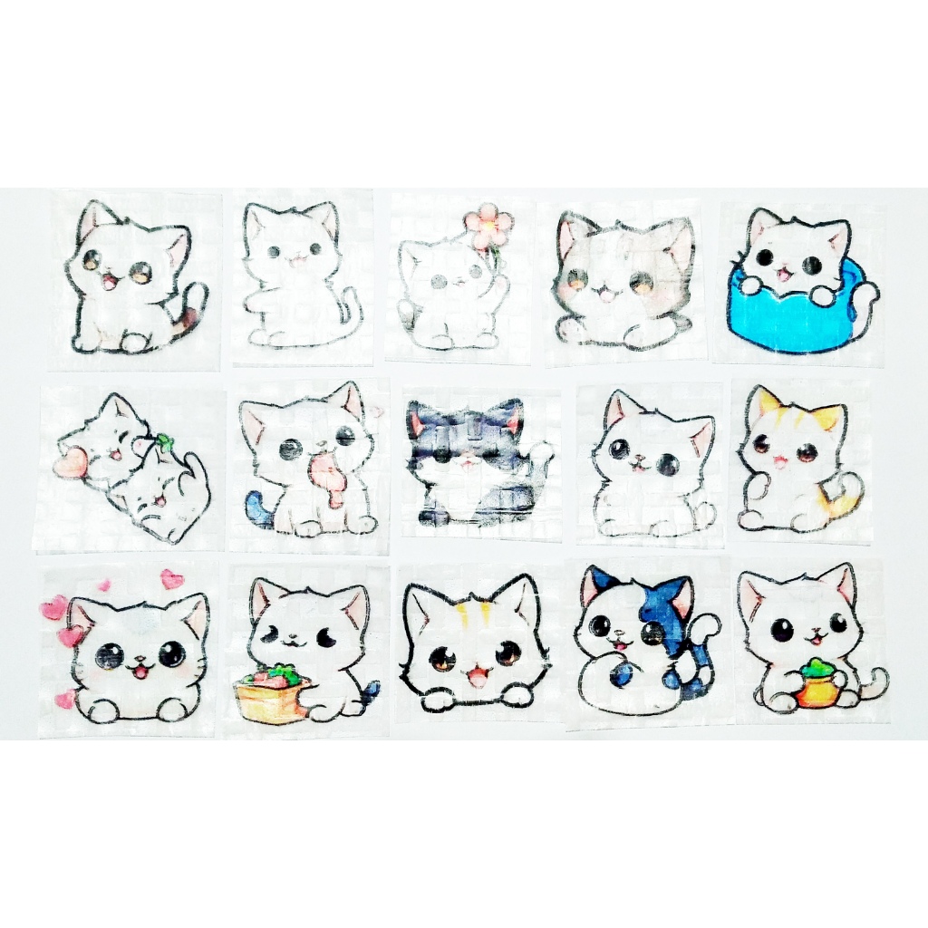 Cute Cat Edible Rice Sticker Rice Paper Sticker Bento Sticker Edible ...