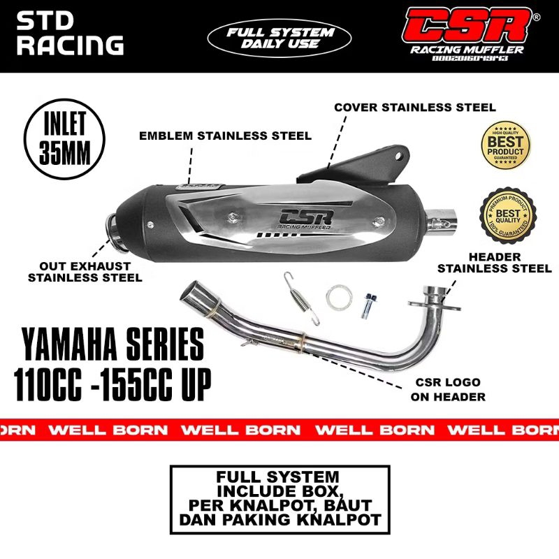 Csr MUFFLER EXHAUST CSR MUFFLER CSR STANDARD RACING FULL SYSTEM FOR ...