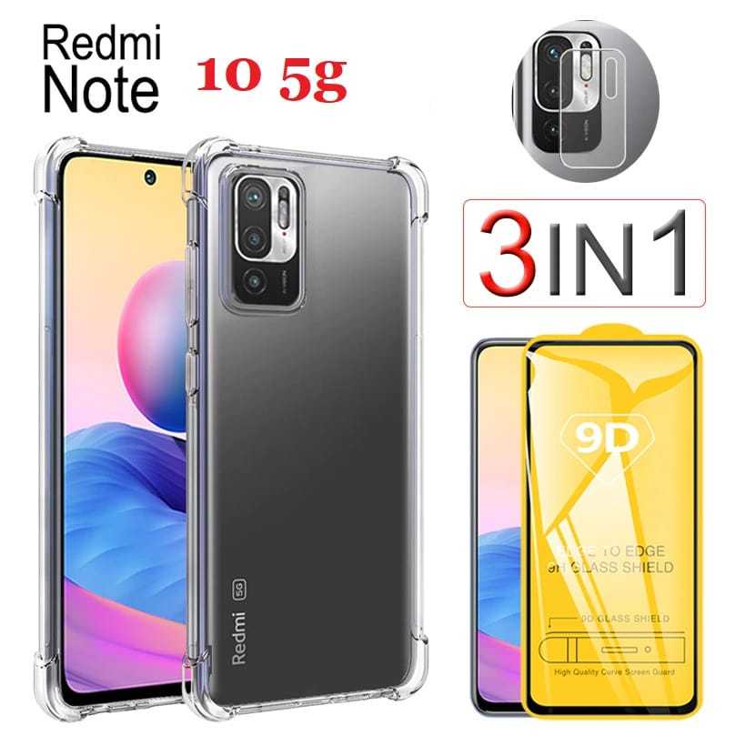 Xiaomi Redmi Note 10 5G PACKAGE 3in1 Case Softcase Tempered Glass ...