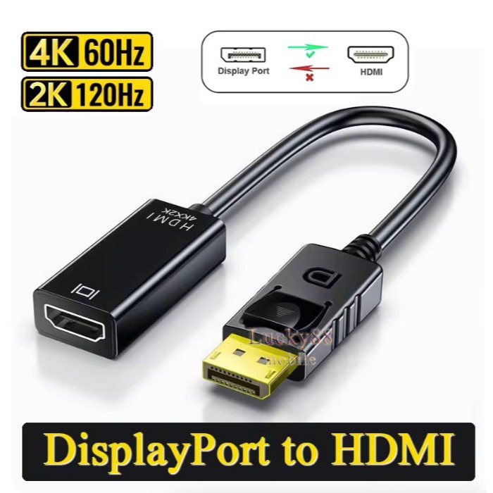 LAYAR Cable Converter Display Port To HDTV Adapter DP To HDMI High