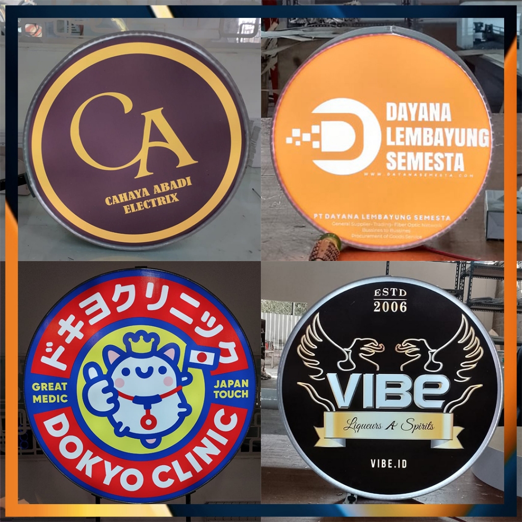 Signage Round Box LED 30cm Custom Logo Neon Box Light | Shopee Philippines