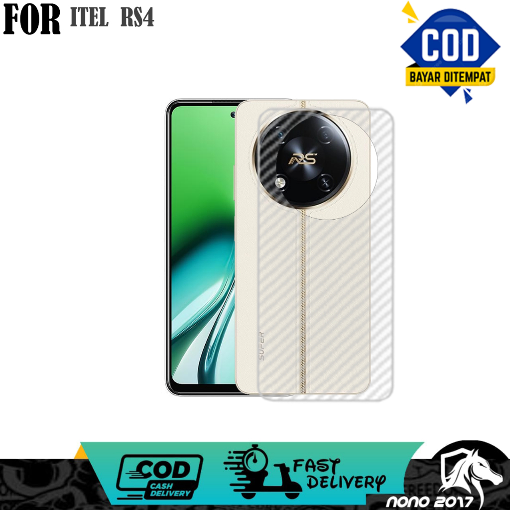 GARSKIN CARBON TRANSPARENT ITEL RS 4 A60 A60S A70 A49 P40 P55 5G S23 4G ...