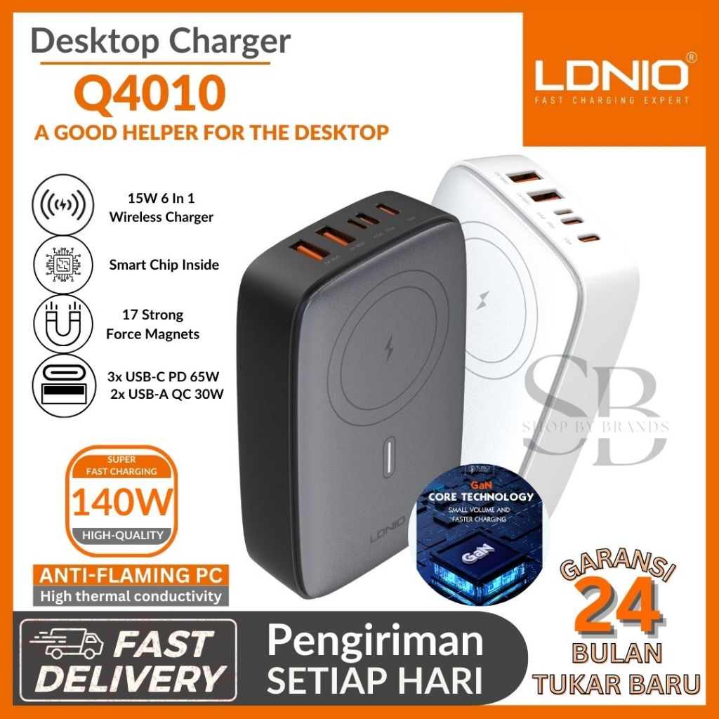 Desktop Charger LDNIO Q4010 6in1 USB C Port Wireless Super Fast ...
