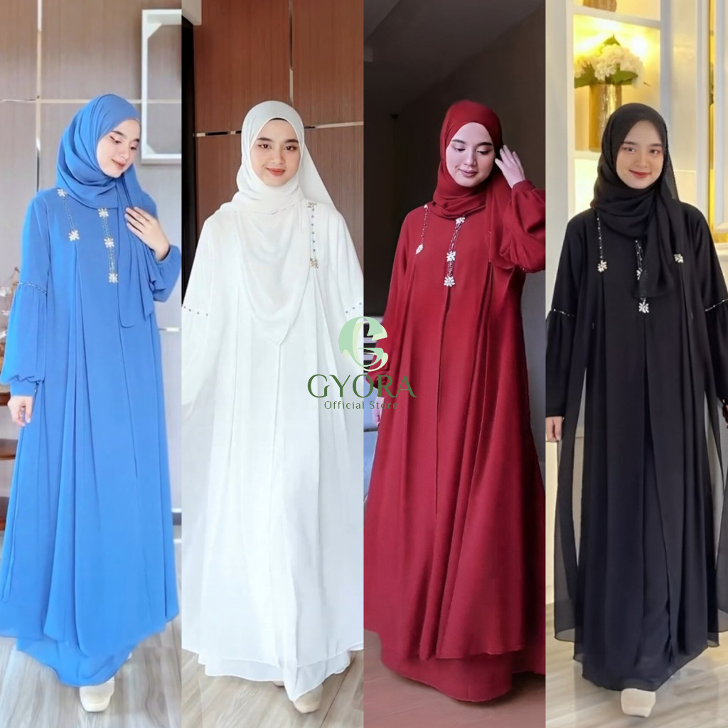 Gyora DRESS ABAYA CERUTY BABYDOLL MIX SEQUENCE LATEST EID GAMIS TREND ...