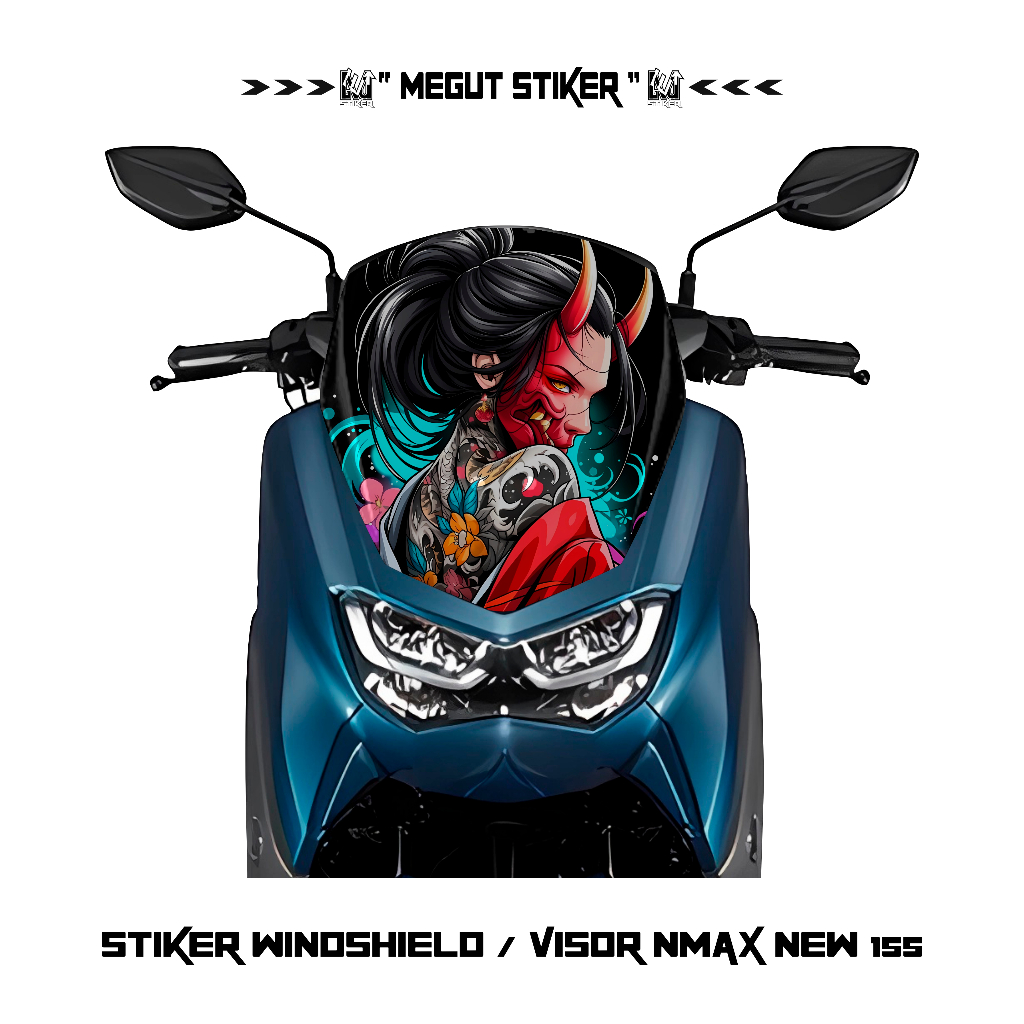 Nmax new 155 windshield sticker image of a tattoo girl (3 motifs ...