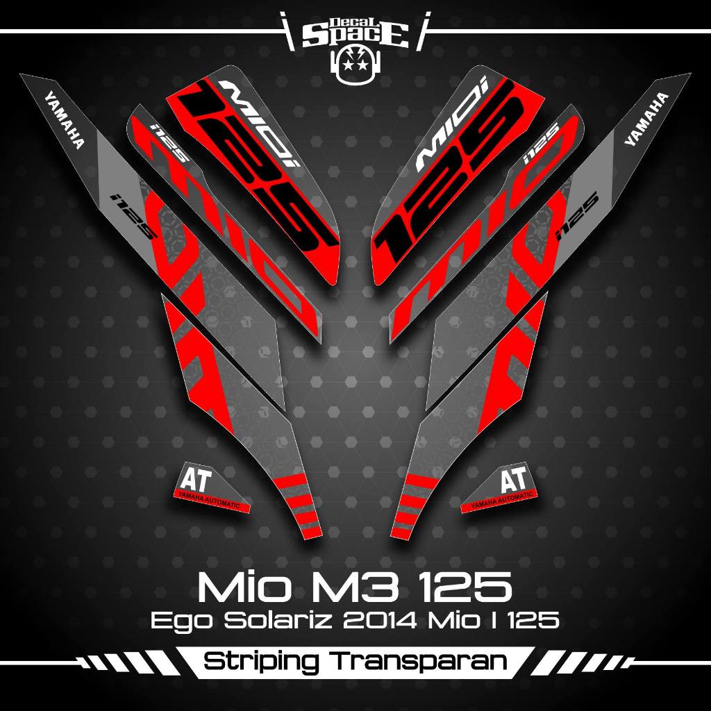 TRANSPARENT STRIPING MIO M3 125 SKU 6 API STICKERS CLEAR STICKER YAMAHA ...