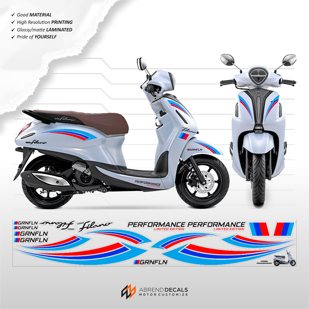 Striping LIST GRAND FILANO BMW TRI COLOR SIMPLE MINIMALIST ...