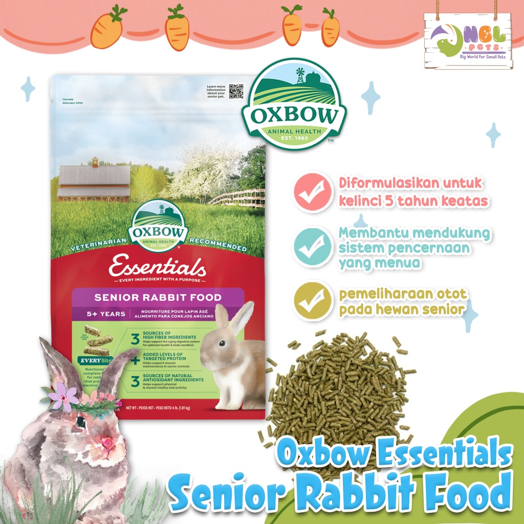 OXBOW ESSENTIALS SENIOR RABBIT FOOD 4 LB RABBIT FOOD/ above 5 years ...