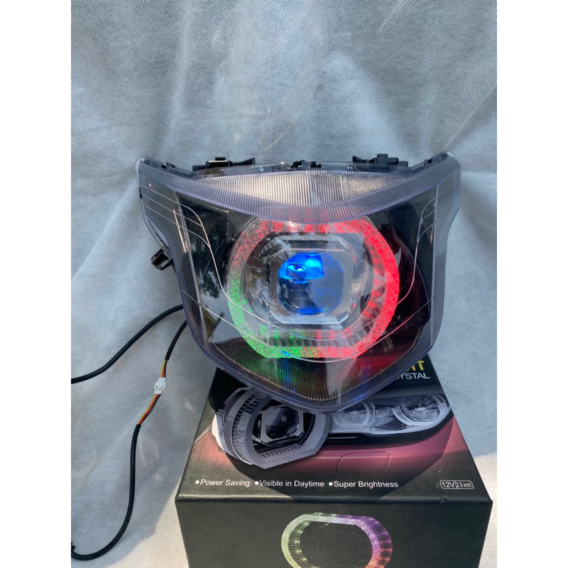 Reflector Headlight BEAT POP BILLED MATRIX X1 RGB DEVIL SHOURD Acrylic