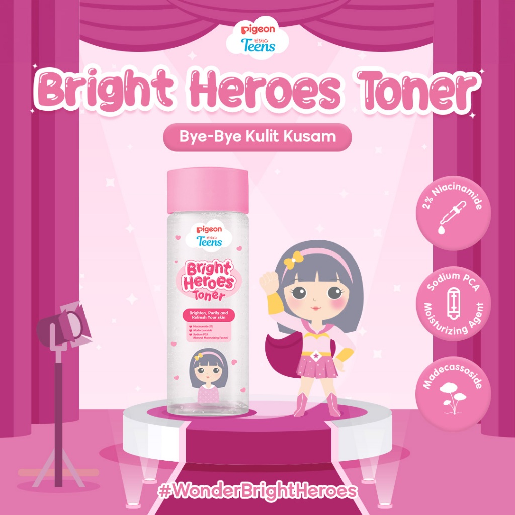 Pigeon Teens Bright Heroes Toner 100ml Teen Skincare Niacinamide 2