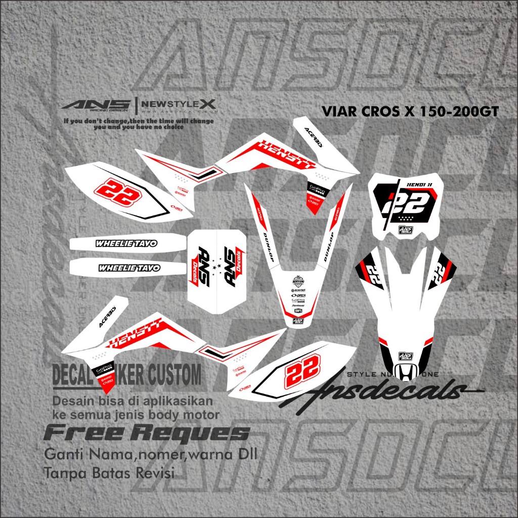 New Viar X Cross 150 Decal Full Body Decal Viar X Cross 200 GT Full ...