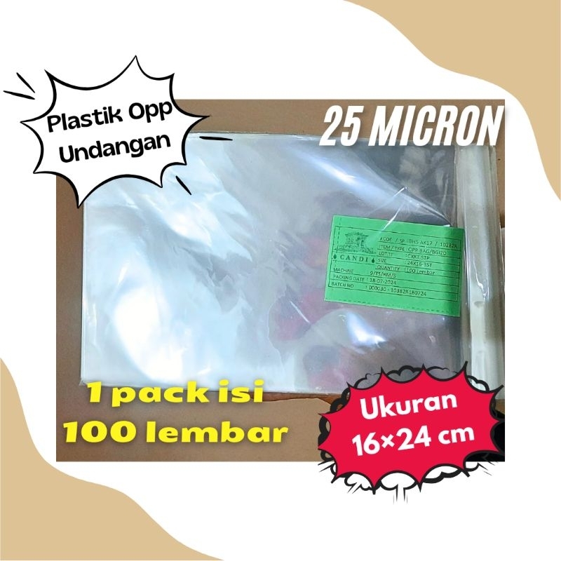 100 sheets of Opp Plastic Size 16 cm (Length 20, 24 and 27 cm) | Shopee ...