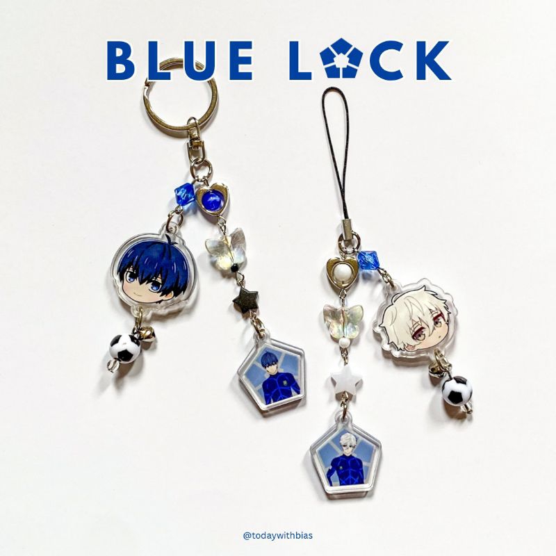 HP GANTUNGAN Blue Lock - Keychain phone strap | Beaded Anime cell phone ...