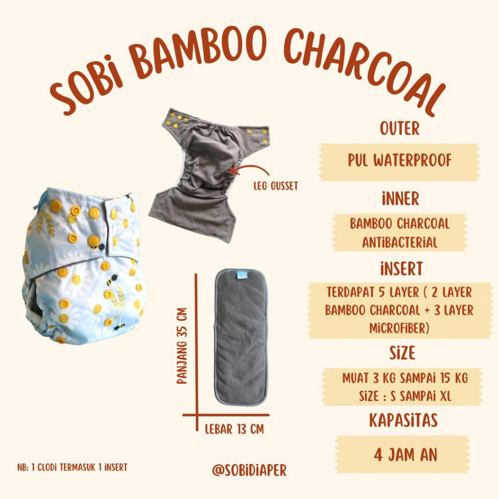 Sobi BAMBO CHARCOAL / SOBI CLODI PANT COMBO / BABY DIAPERS | Shopee ...