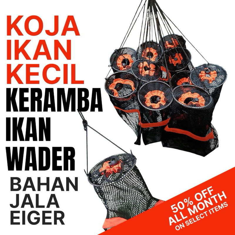 KOJA - Mini Fishing Net - Wader Fish Container - Live Fish Container ...