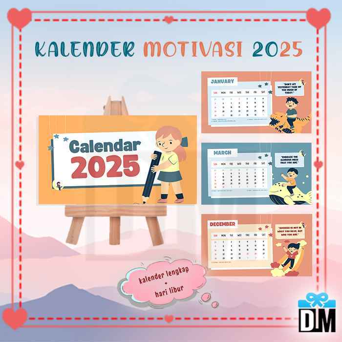 KAYU Motivational Calendar 2025 2026 2027 Elegant Wooden Aesthetic