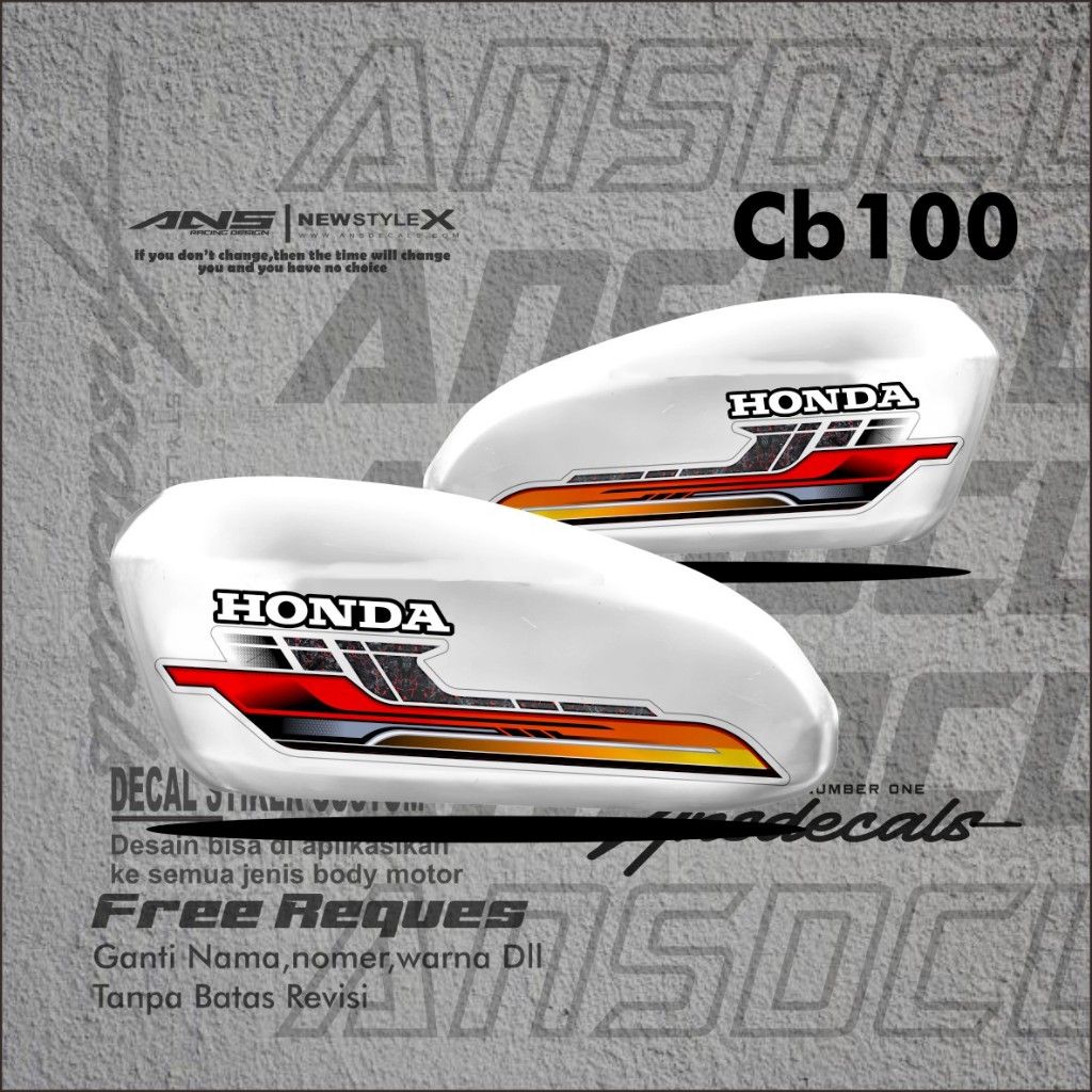 CB 125 TRANSPARENT Sticker CB 100 Striping variations of custom CB ...