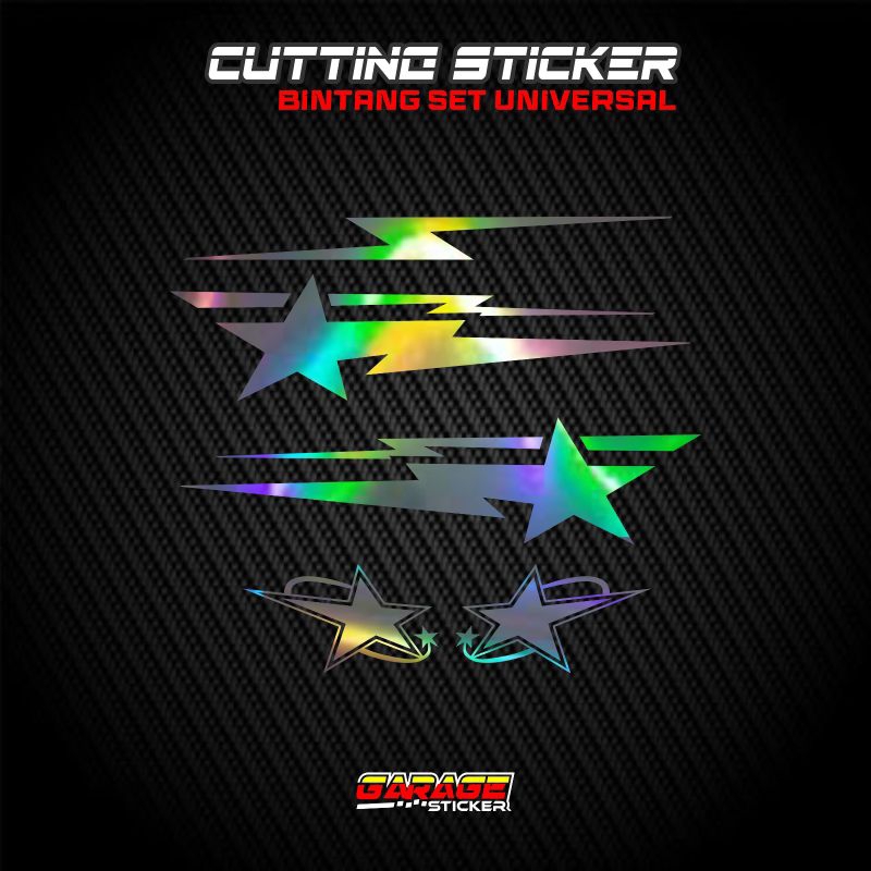Sticker complete set of lightningBINTANGs motorcycle body stripcutting ...