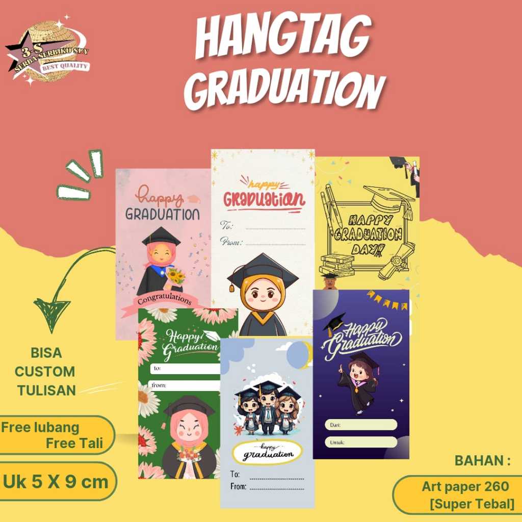 Happy Graduation HangTag / Quality Cartoon Character Graduation Hang ...