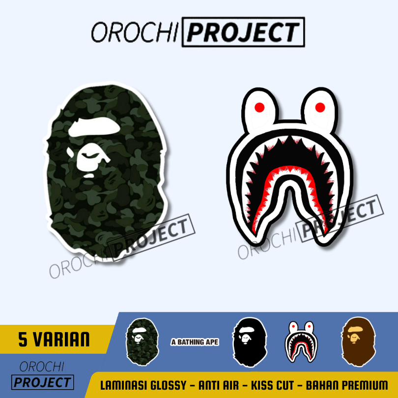 HP BAPE A Bathing Ape Distro Logo Brand Sticker Glossy Vinyl Waterproof ...