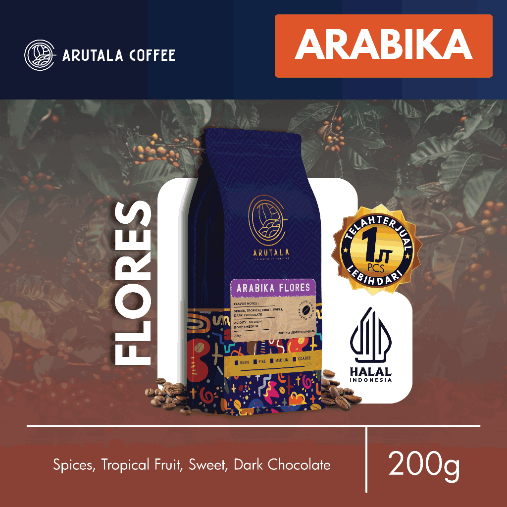 ARUTALA Flores Coffee Bajawa Arabica Arabica Coffee 200 grams | Shopee ...