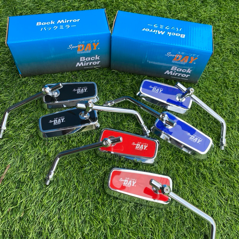 HITAM New H2c day box mirrors, blue and black, square mirrors | Shopee ...