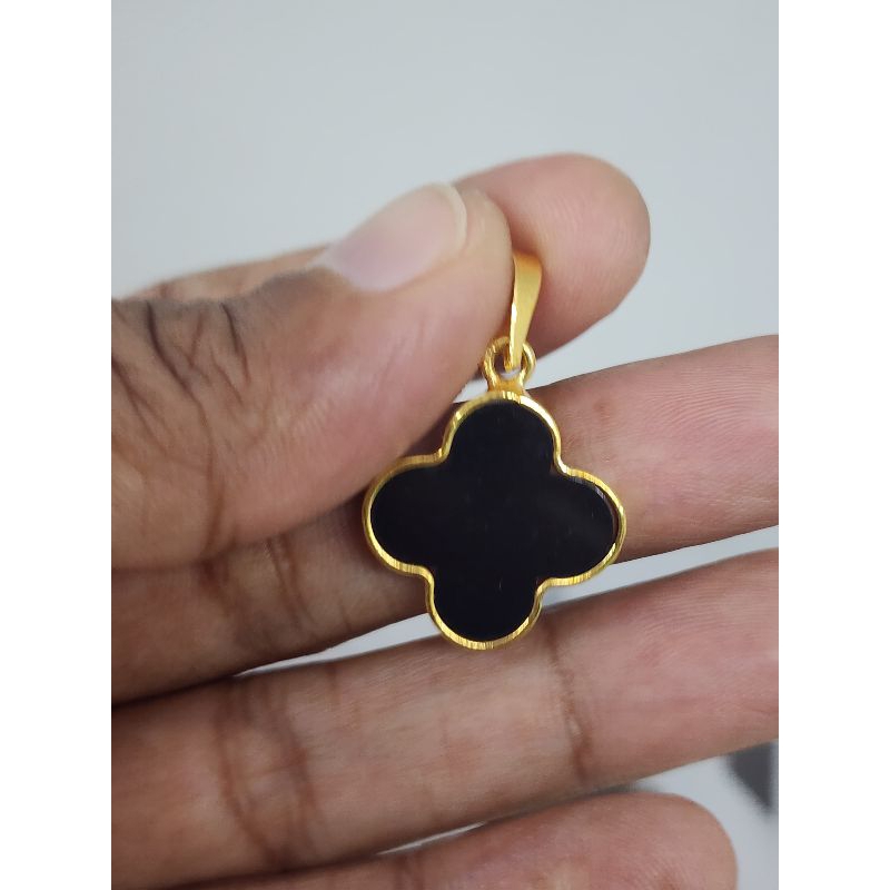 24k Gold Plated Clover Pendant Pendant Necklace | Shopee Philippines