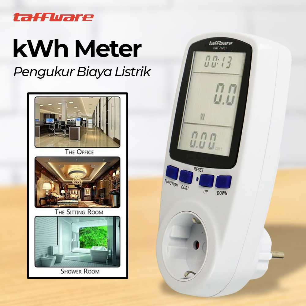 Taffware kWh Meter Home Electrical Cost Meter Socket - KWE-PM01 Digital ...
