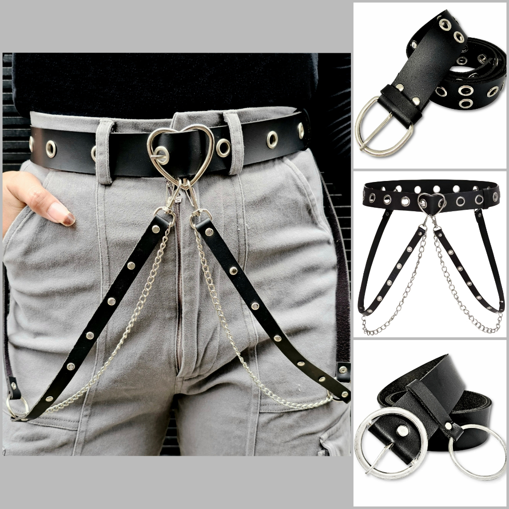 Korean BeltRing Double Eyelet Grunge BuckleWanita - IP051 | Shopee ...
