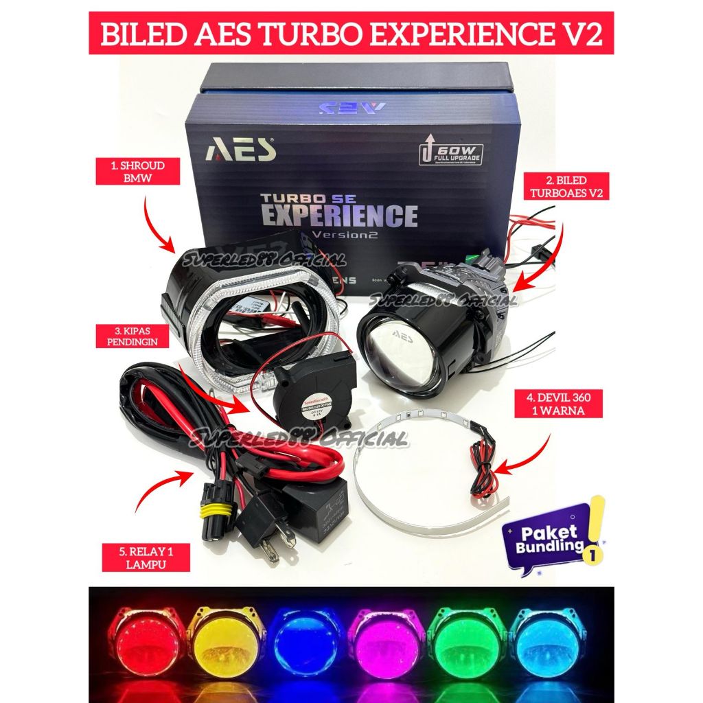 AES Turbo Experience V2 BILED COMBO PACKAGE + BMW Shrod + Pendingn Fan ...