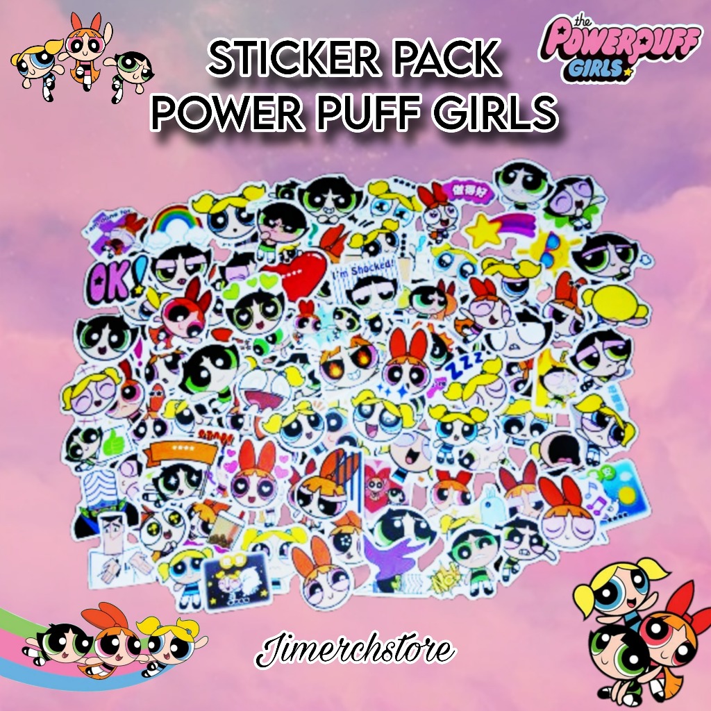 GIRLS PUFF POWER STICKER STICKER Pack set contains 50 pcs | Shopee ...