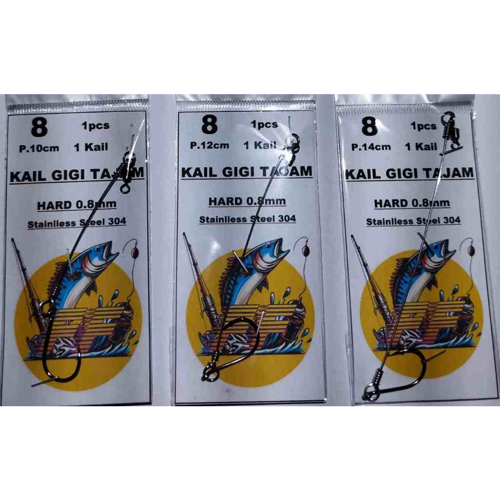 Sharp Tooth Hook (1 Hook) Stainless 304 0.8mm HARD | Shopee Philippines