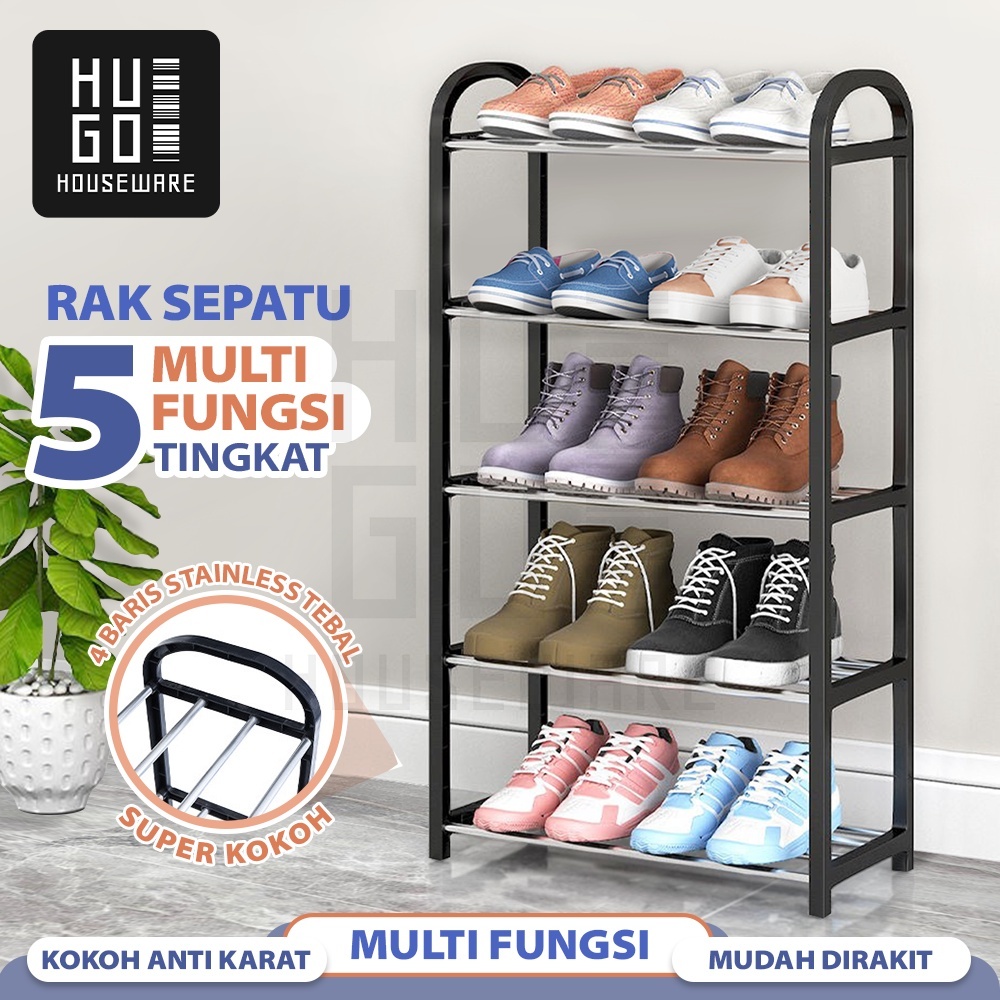 (COD Available) Shoe Rack 5-Tier Black and White Shoe and Sandal Rack ...