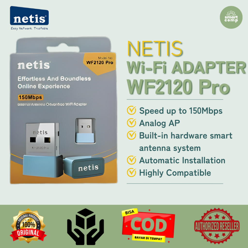 NETIS WF2120 Pro USB Adapter Wifi 150Mbps Netis WF2120 Pro For PC ...