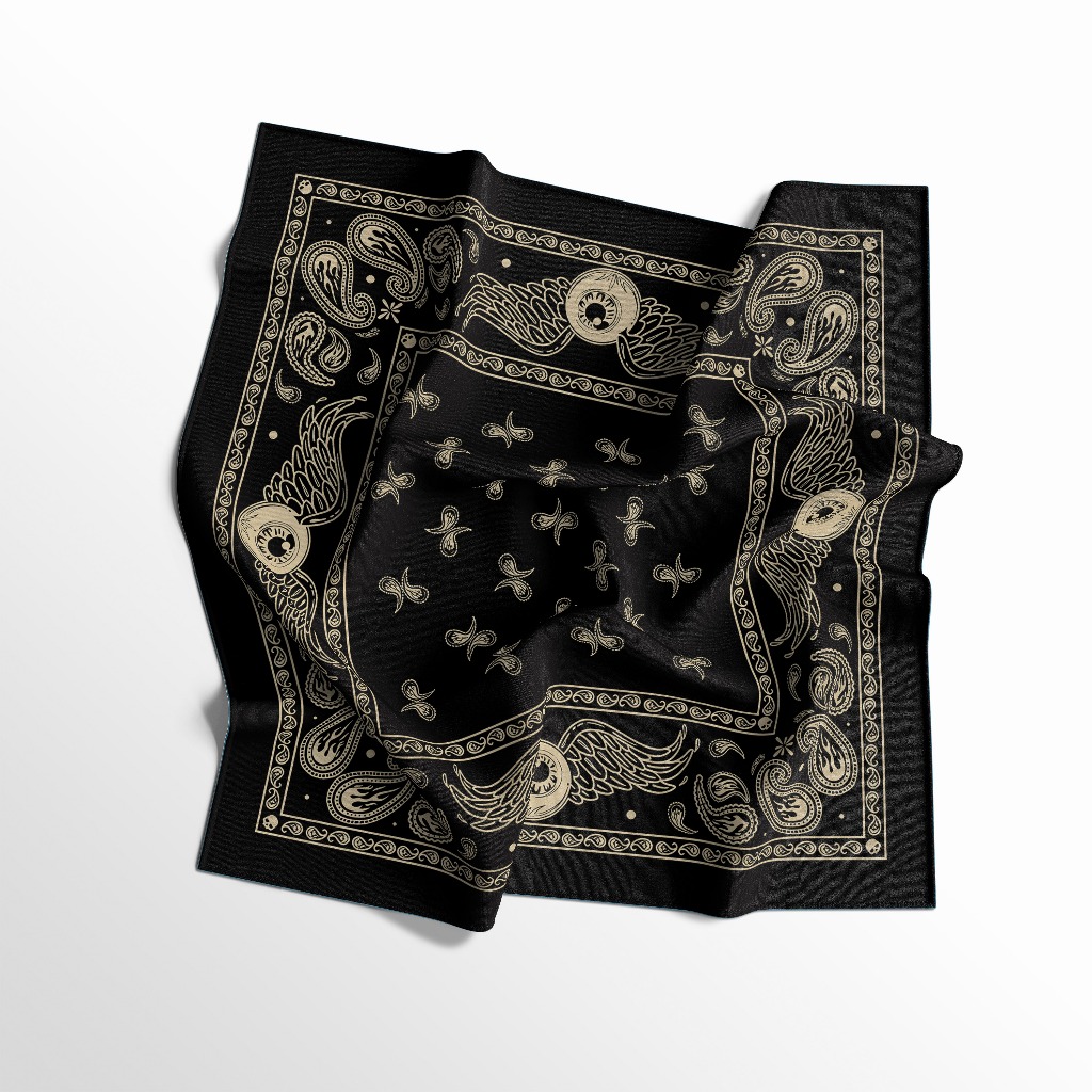 Capital - Mooneyes Black Chess Pattern Bandana scarf - Multifunctional ...