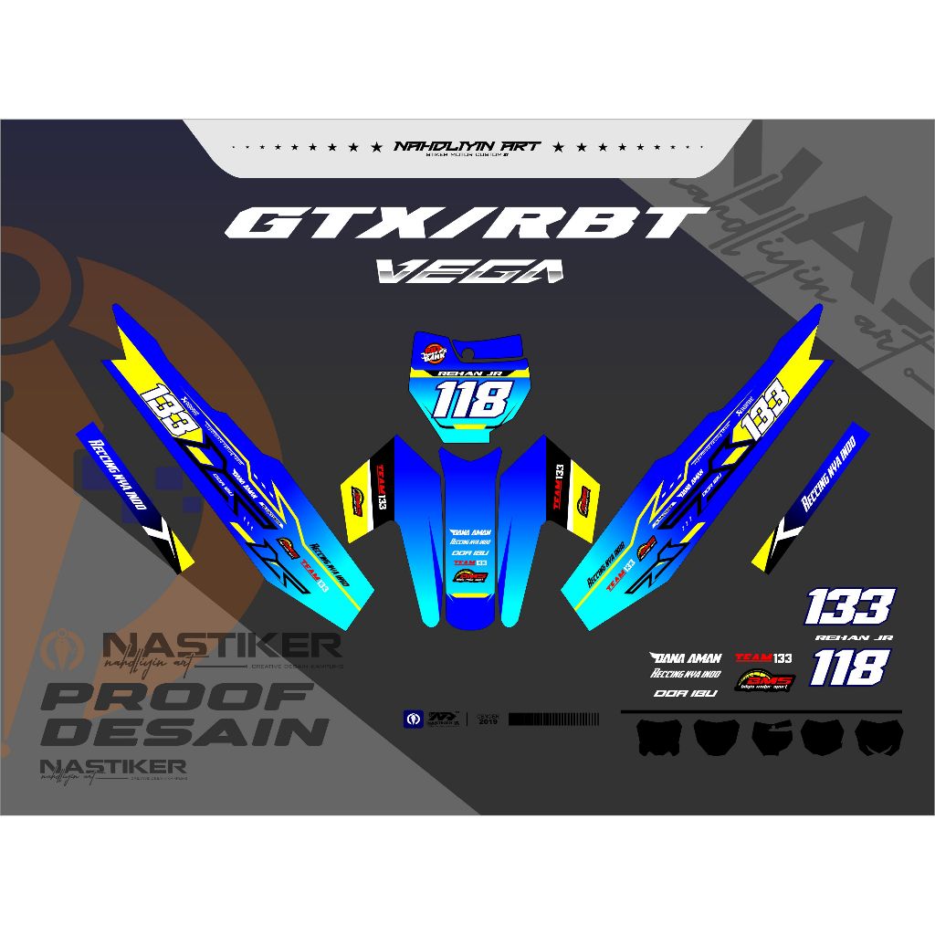 STICKERS RBT VEGA R STRIPING STICKERS GTX RBT VEGA SIMPLE COOL RBT 6 ...