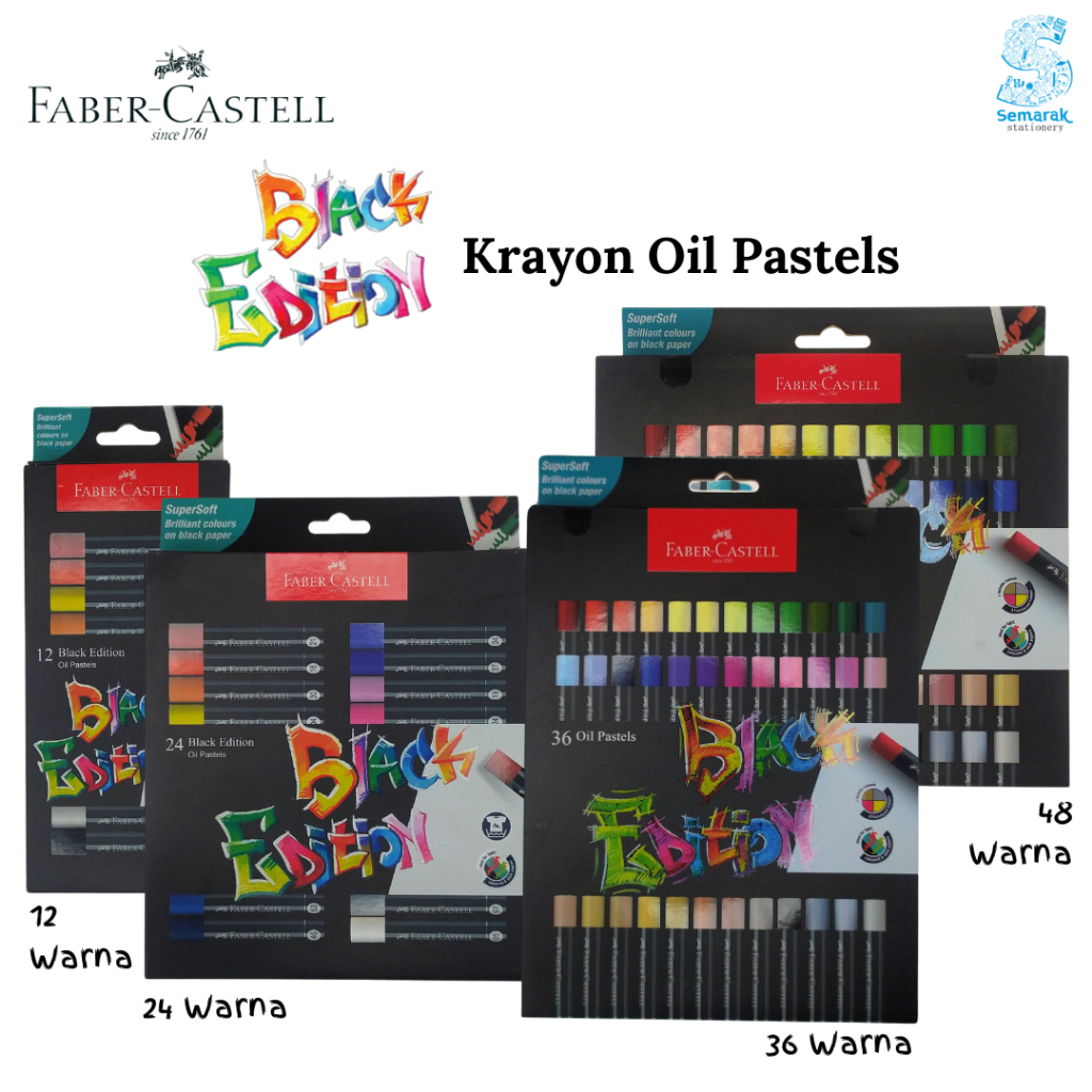 Faber Castell Black Edition Stylish Oil Pastels Crayons - Set 12 / 24 ...