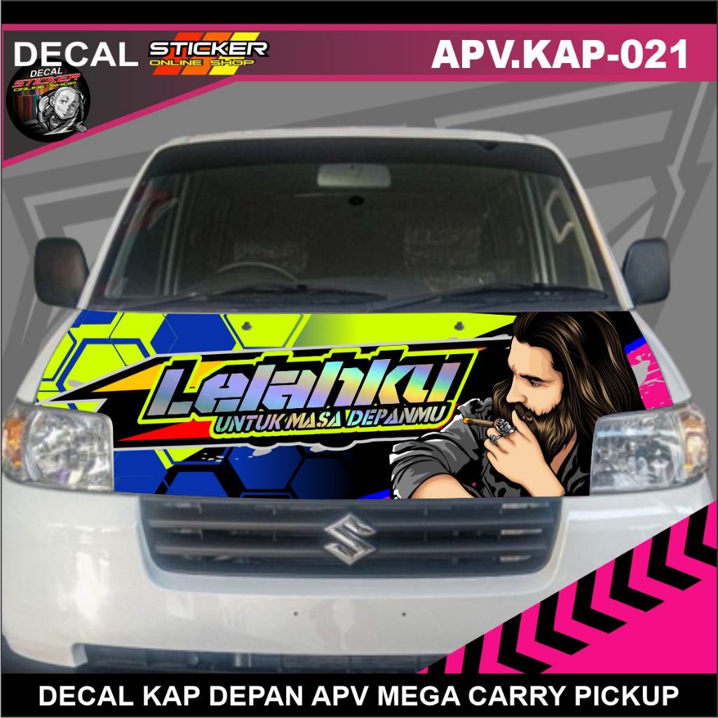 APV MEGA CARRY FRONT HOOD DECAL STICKER PICKUP CAR VARIATION CUSTOM ...