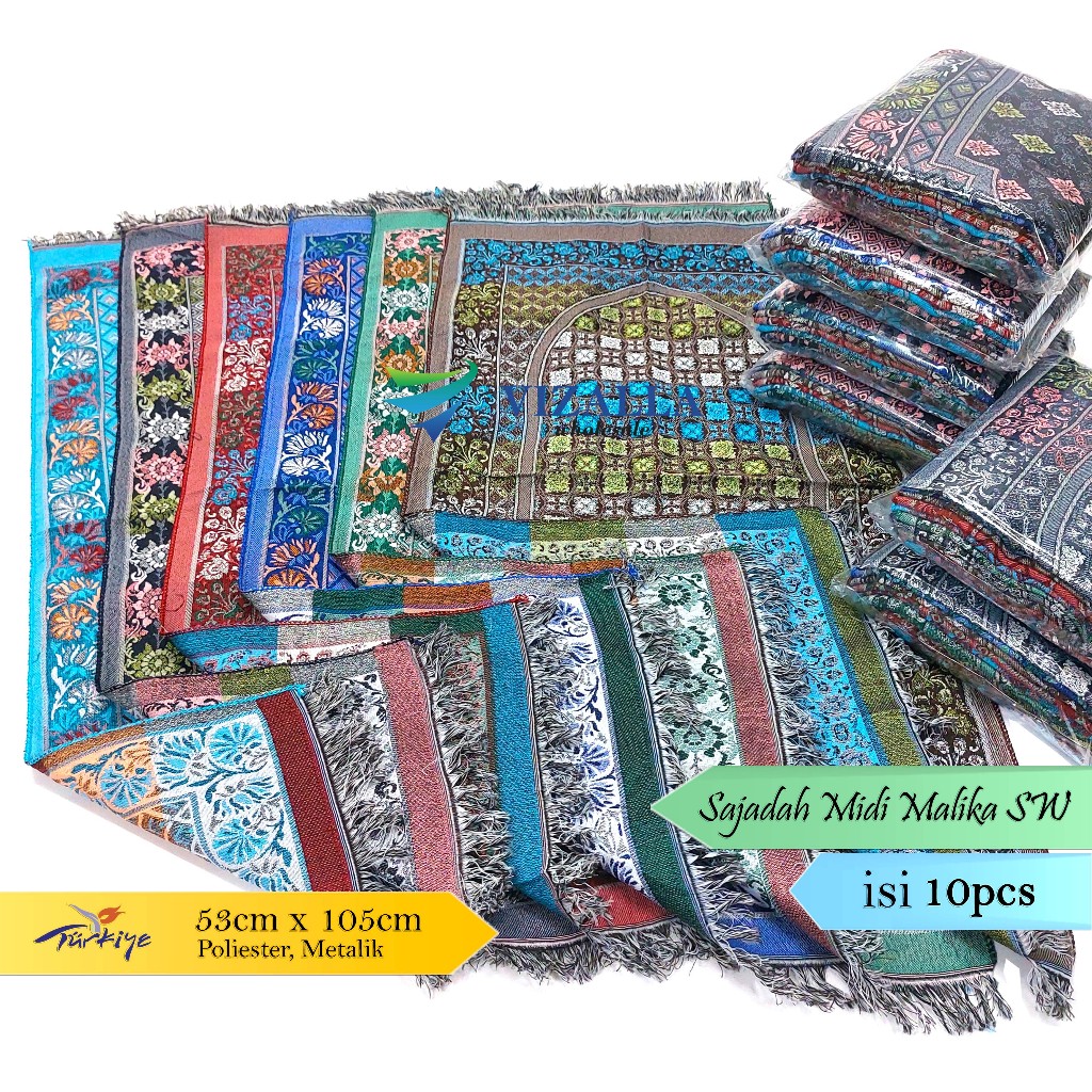 Contents: 10 pcs Metallic Midi Travel Prayer Rug 53x105cm Malika/ SW ...
