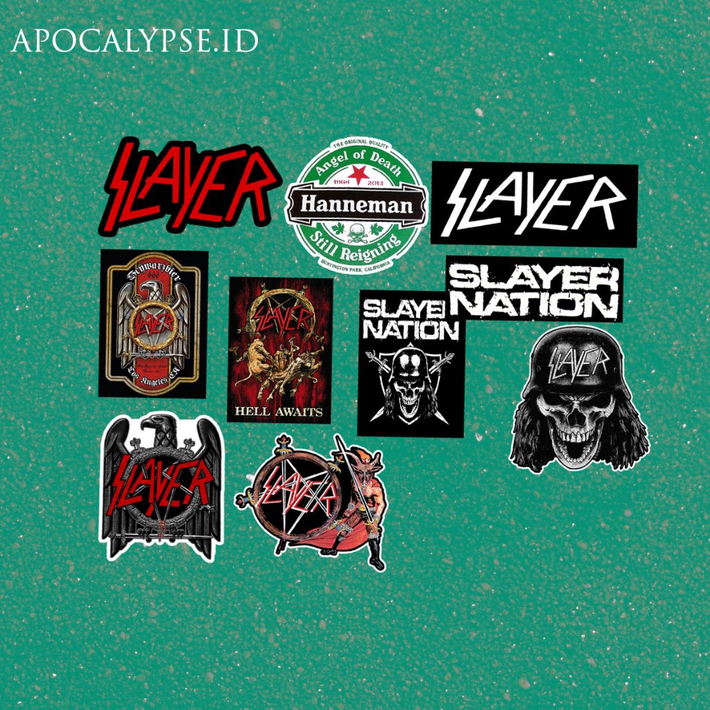 SLAYER BAND STICKER PACK - WATERPROOF VINYL Helmet STICKER Laptop ...