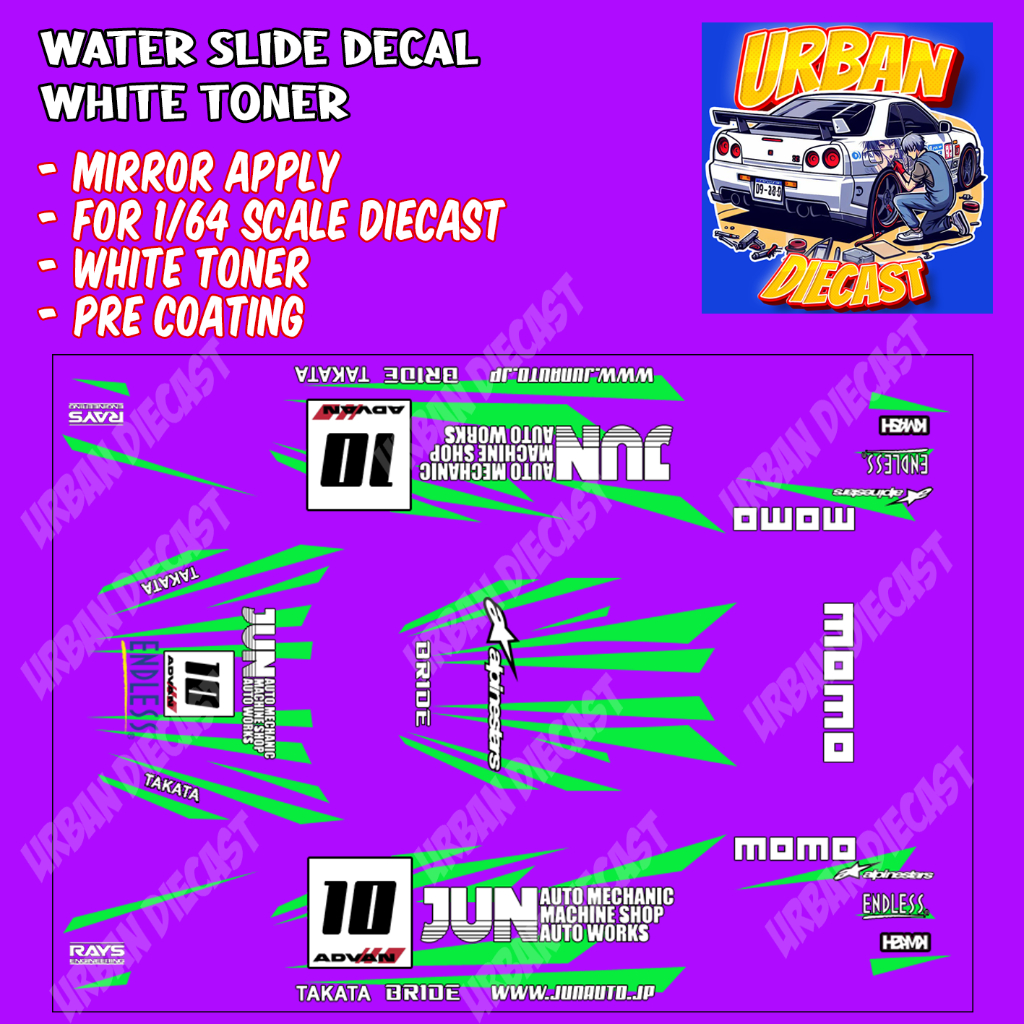 Hot wheels decal Jun auto racing [white toner] | Shopee Philippines