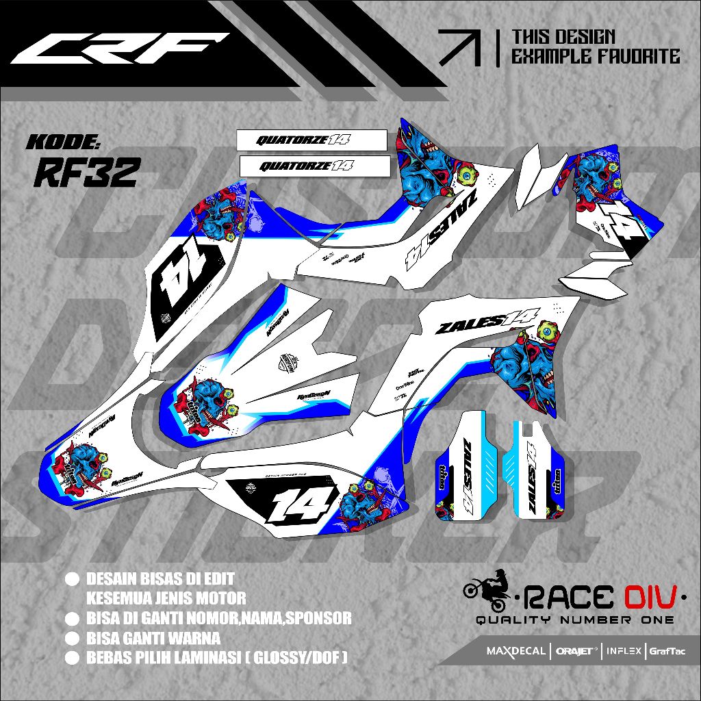 Decal sticker full body sticker crf 150l can request design can cod ...