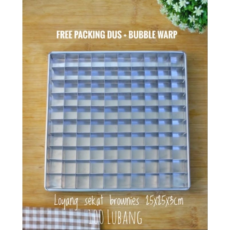 Brownie pan with dividers 25x25x3cm 100 holes / Nuttel cookies pan ...