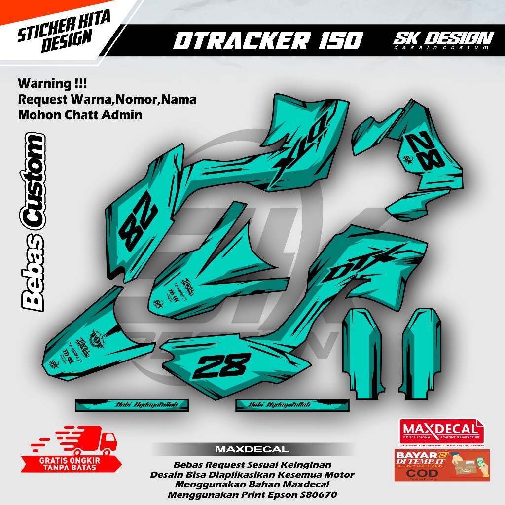 DC 606 Fullbody Decal Sticker for Dtracker 150 Premium Supermoto ...