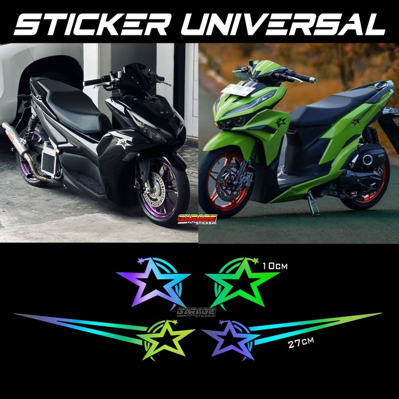 Sticker BINTANG set of 4 universal cutting stickers for all motorbikes ...