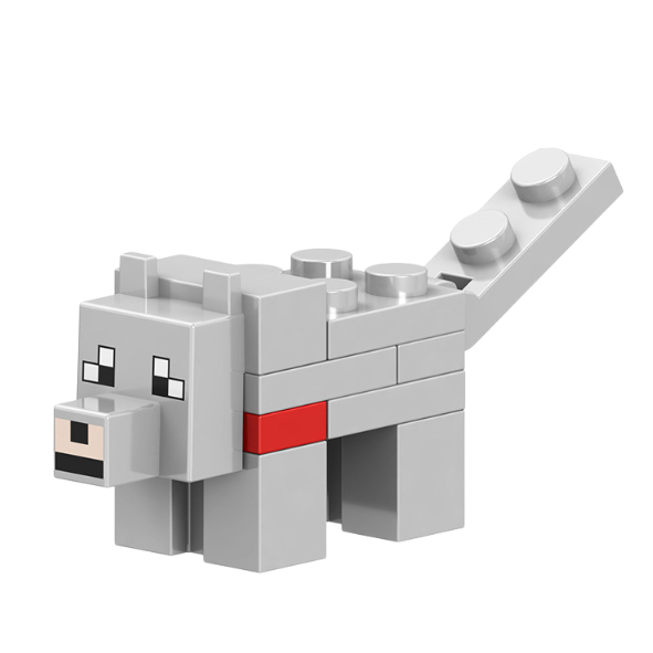 Block Toys Blocks Disassembling and Assembling Minecraft Animal Wolf ...