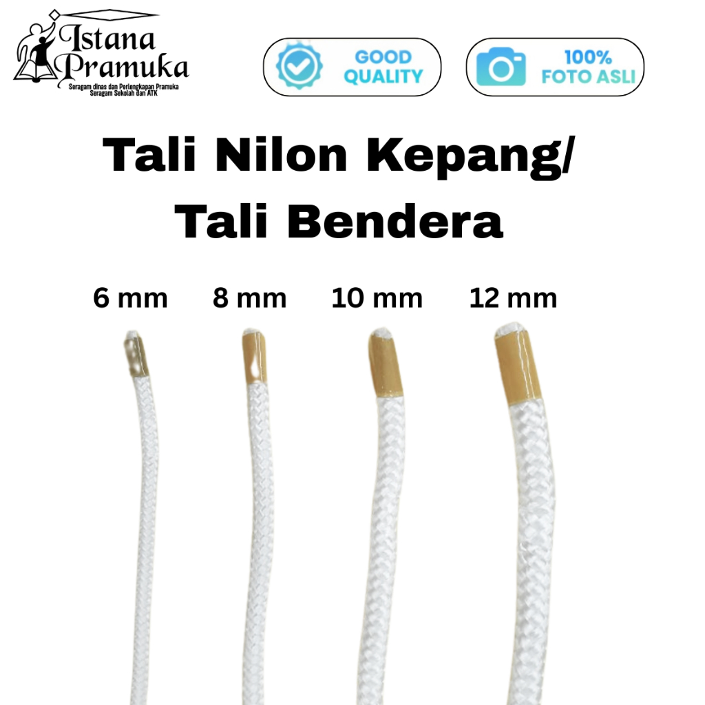 Braided Nylon Flag Rope 6mm / 8mm / 10mm / 12mm White Plastic Rope ...