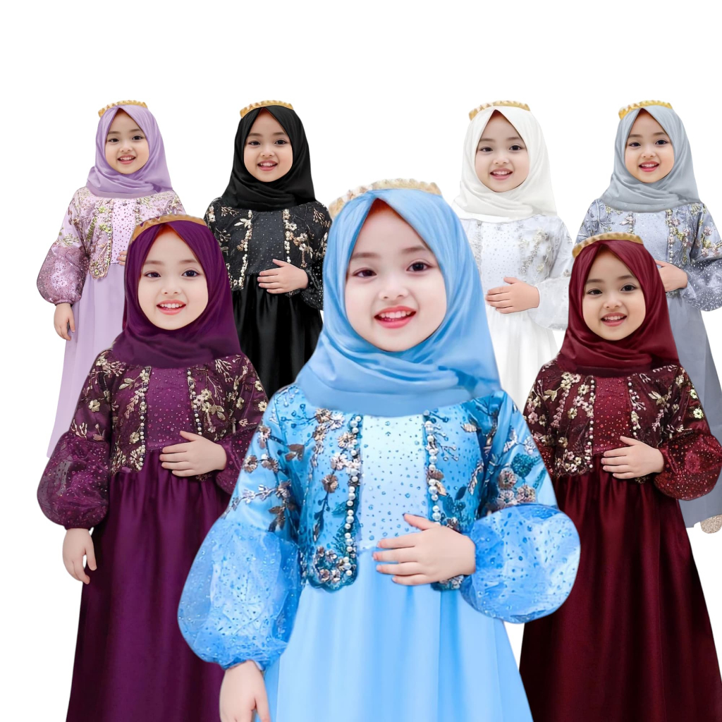 Rosalina children's gamis dress, girls' party gamis dress, girls' gamis ...